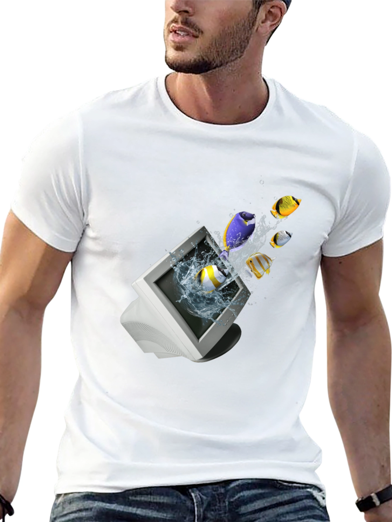 Retro Computer Fish T-Shirt