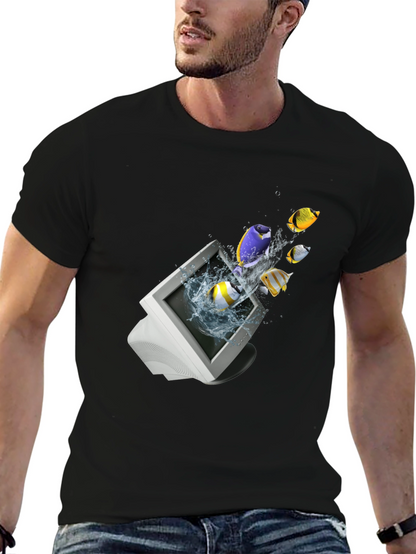 Retro Computer Fish T-Shirt