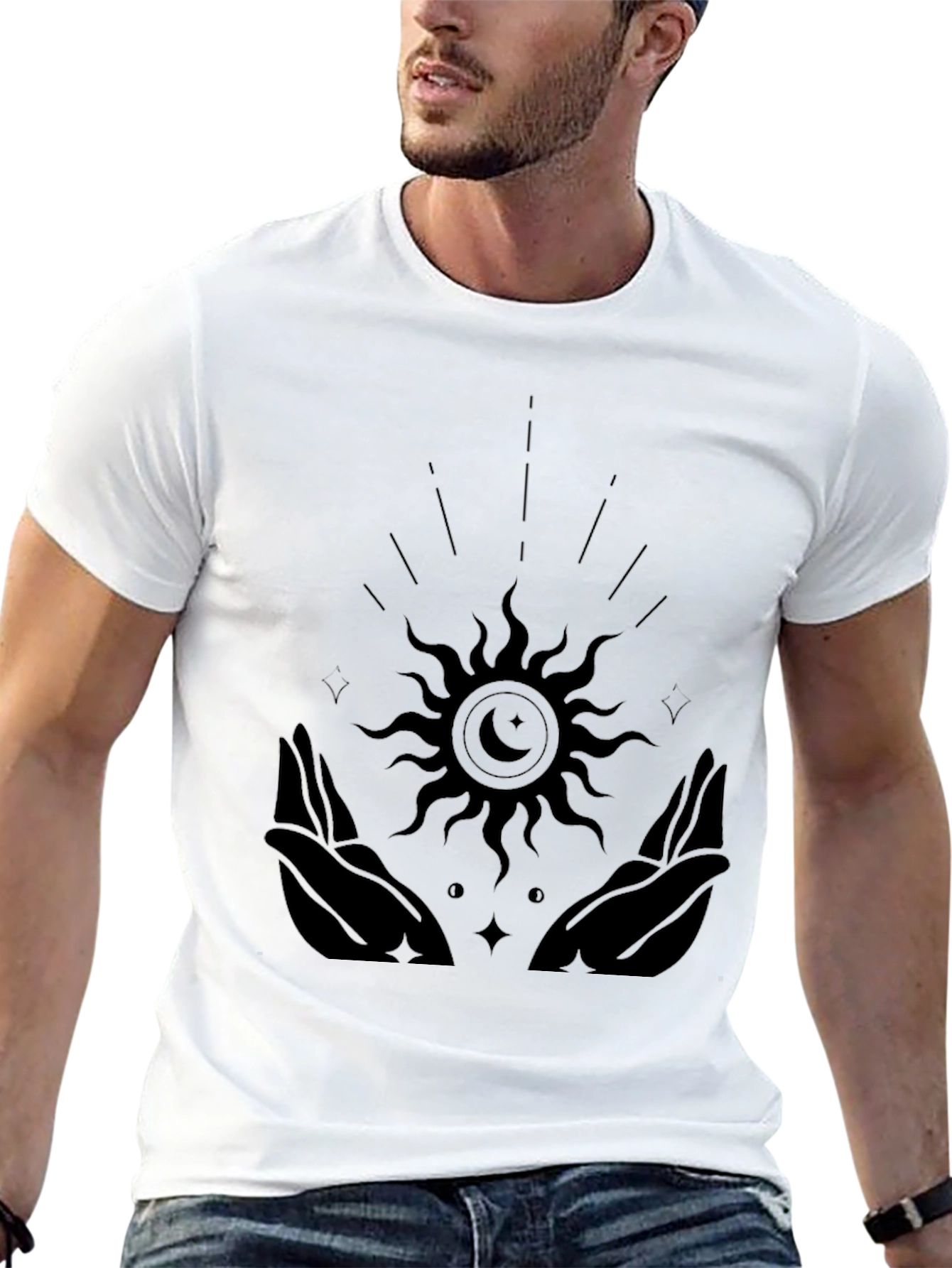 Celestial Hands Graphic Tee - Black Unisex T-Shirt