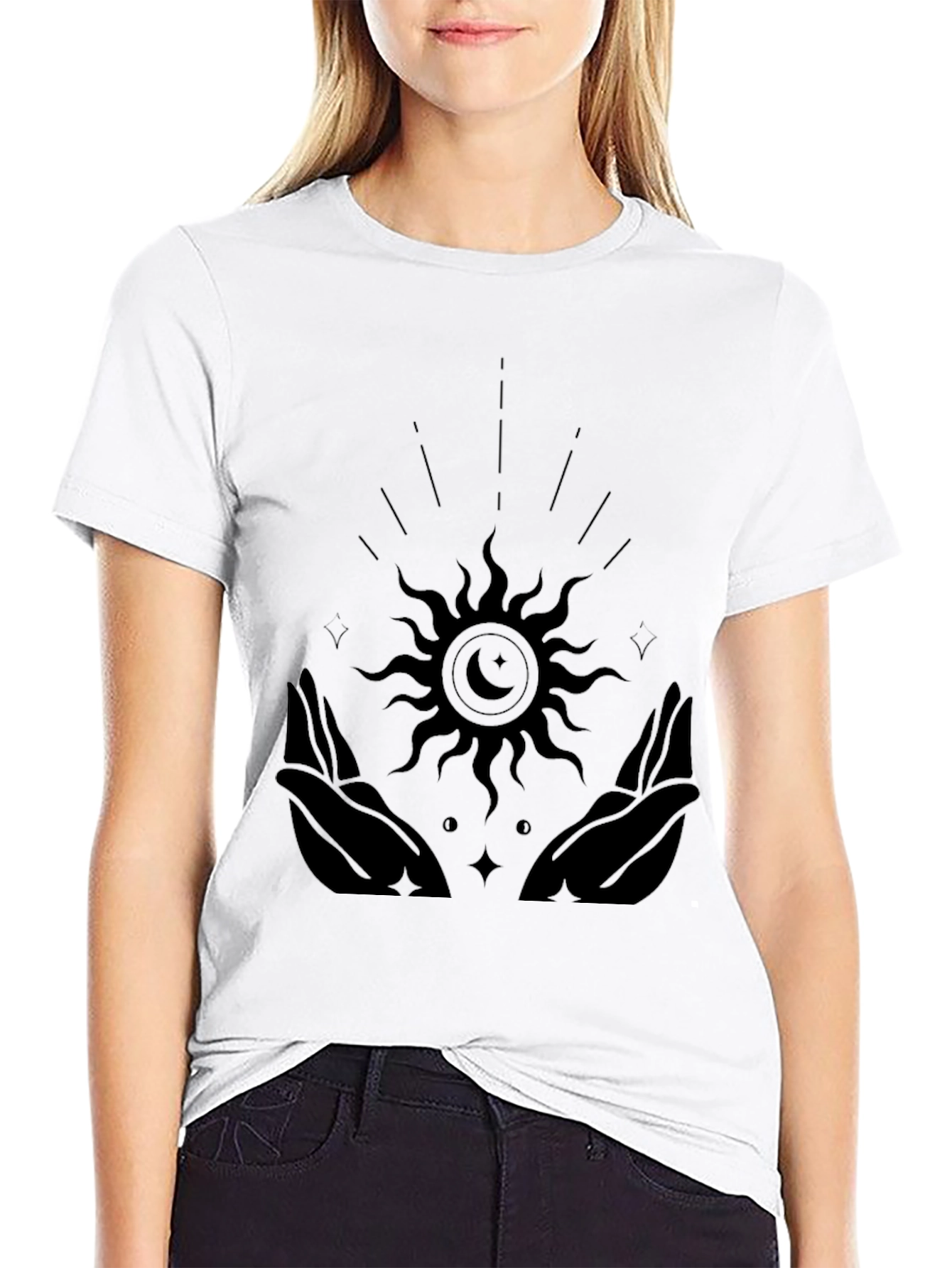 Celestial Hands Graphic Tee - Black Unisex T-Shirt