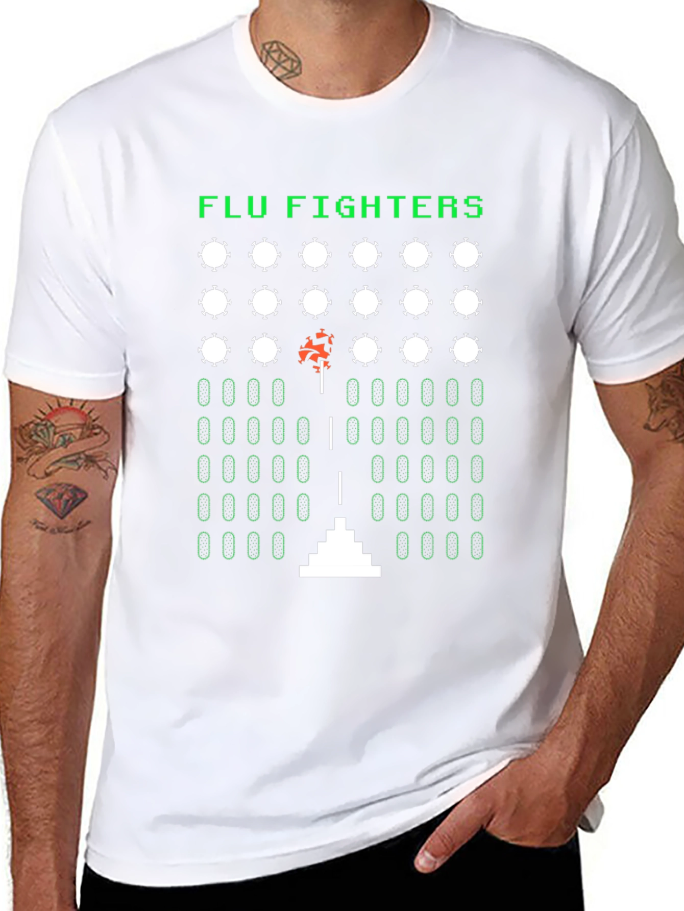 Flu Fighters Retro Gaming T-Shirt