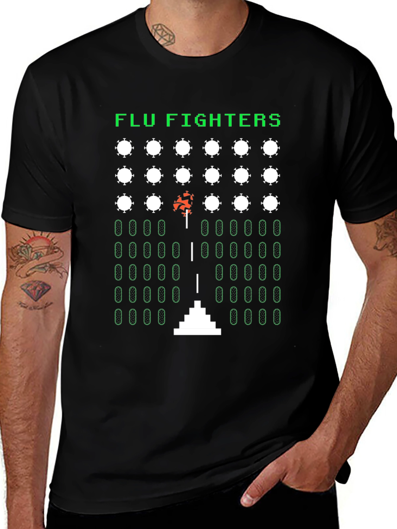 Flu Fighters Retro Gaming T-Shirt