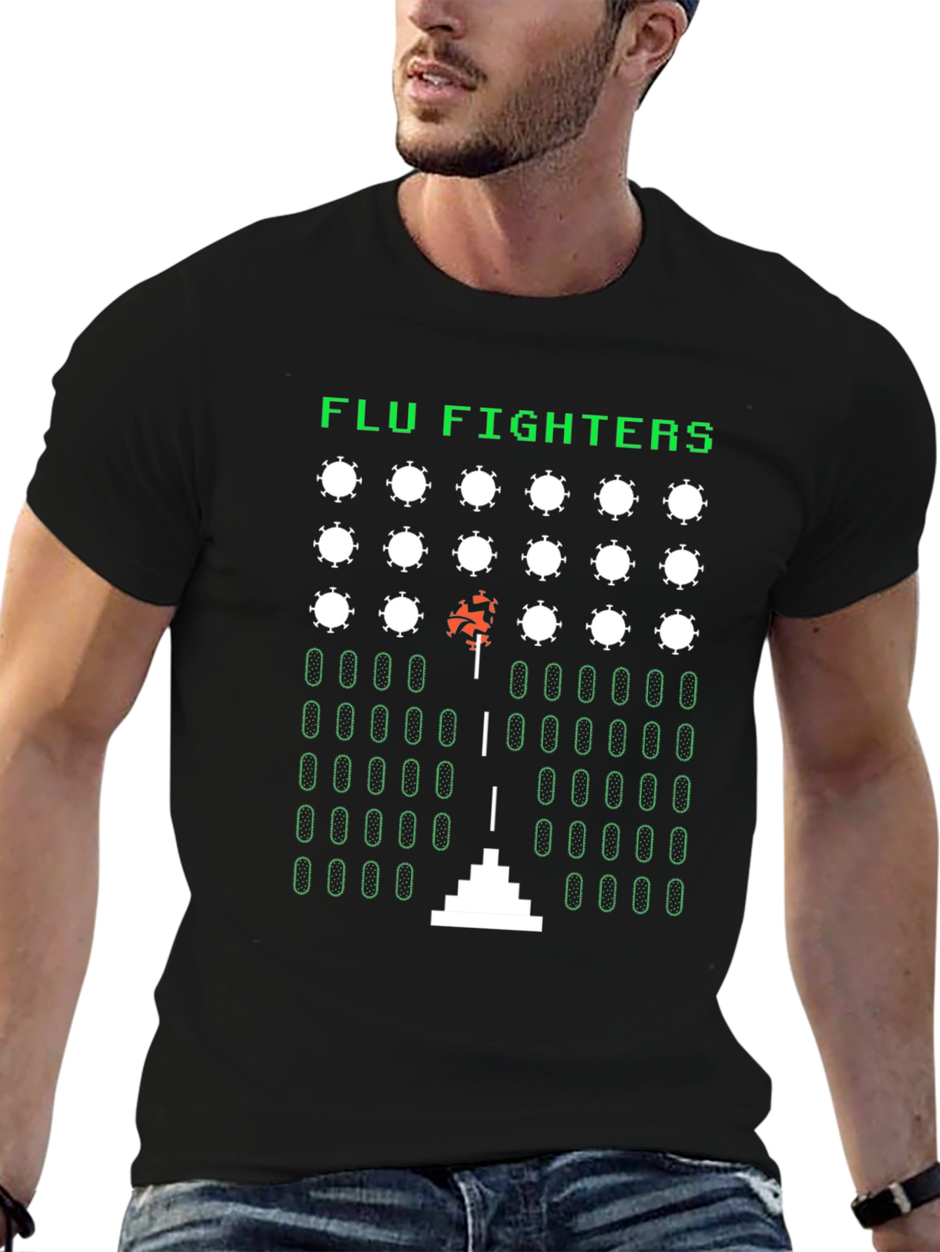 Flu Fighters Retro Gaming T-Shirt