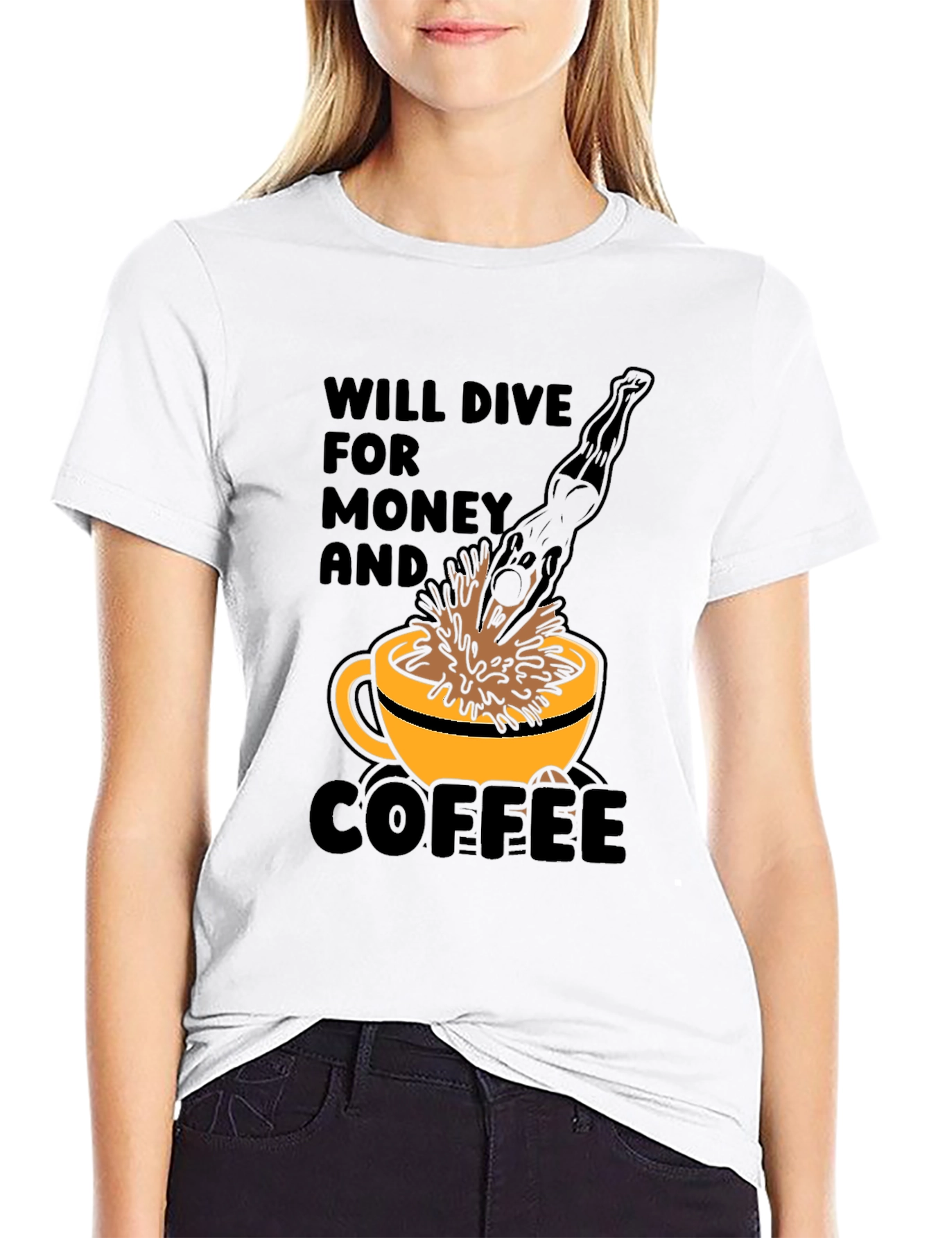 Will Dive for Money and Coffee T-Shirt