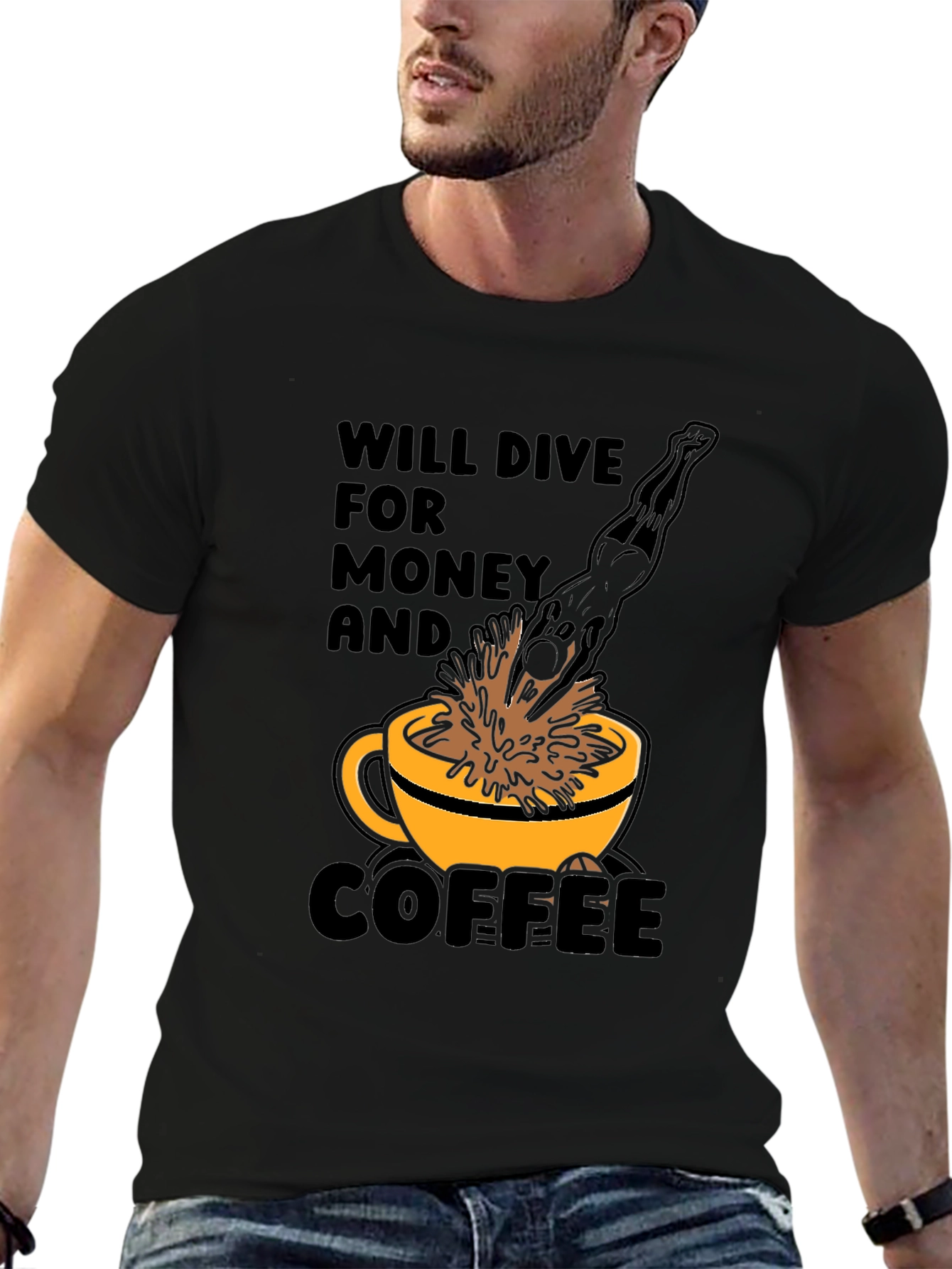 Will Dive for Money and Coffee T-Shirt