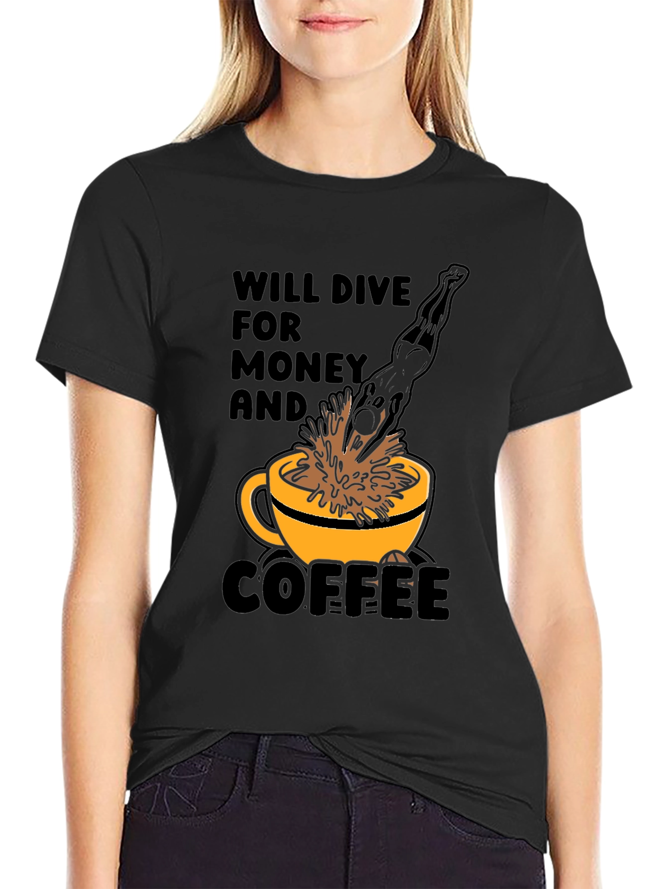 Will Dive for Money and Coffee T-Shirt