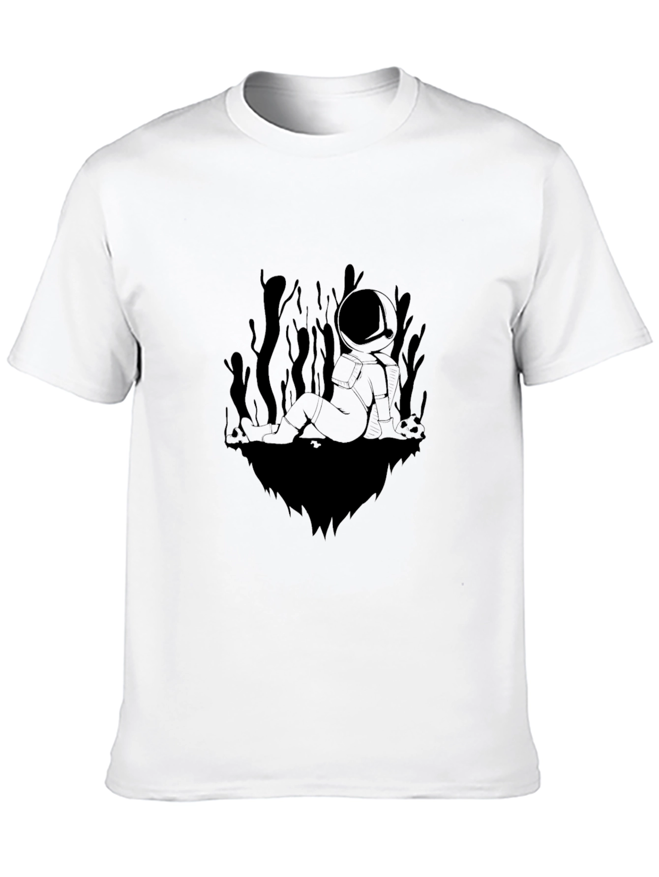 Astronaut Graphic Tee - Black Casual T-Shirt