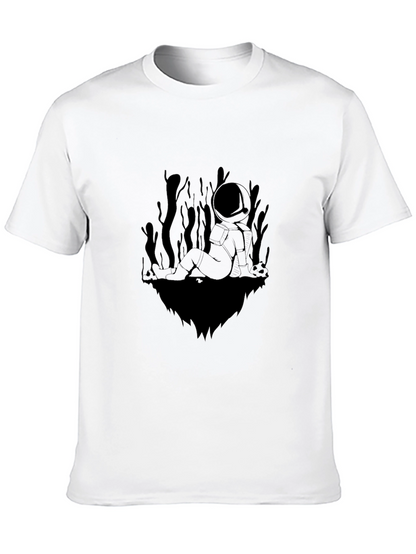 Astronaut Graphic Tee - Black Casual T-Shirt