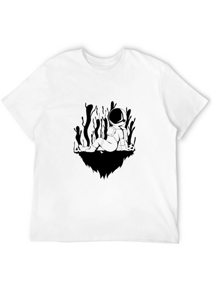 Astronaut Graphic Tee - Black Casual T-Shirt