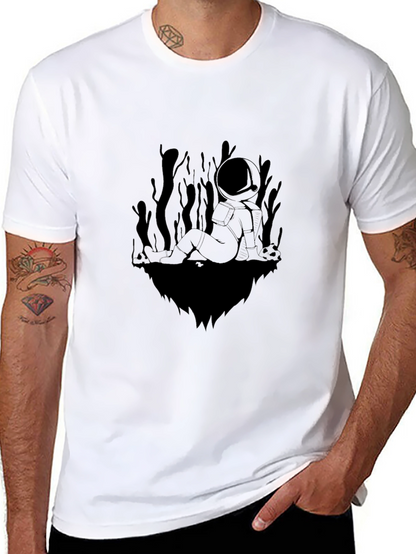 Astronaut Graphic Tee - Black Casual T-Shirt