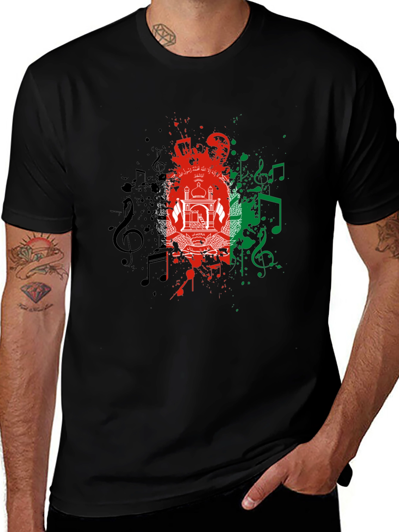 Afghanistan Flag Music T-Shirt - Stylish Graphic Tee