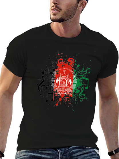 Afghanistan Flag Music T-Shirt - Stylish Graphic Tee