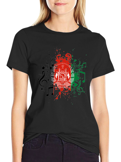 Afghanistan Flag Music T-Shirt - Stylish Graphic Tee