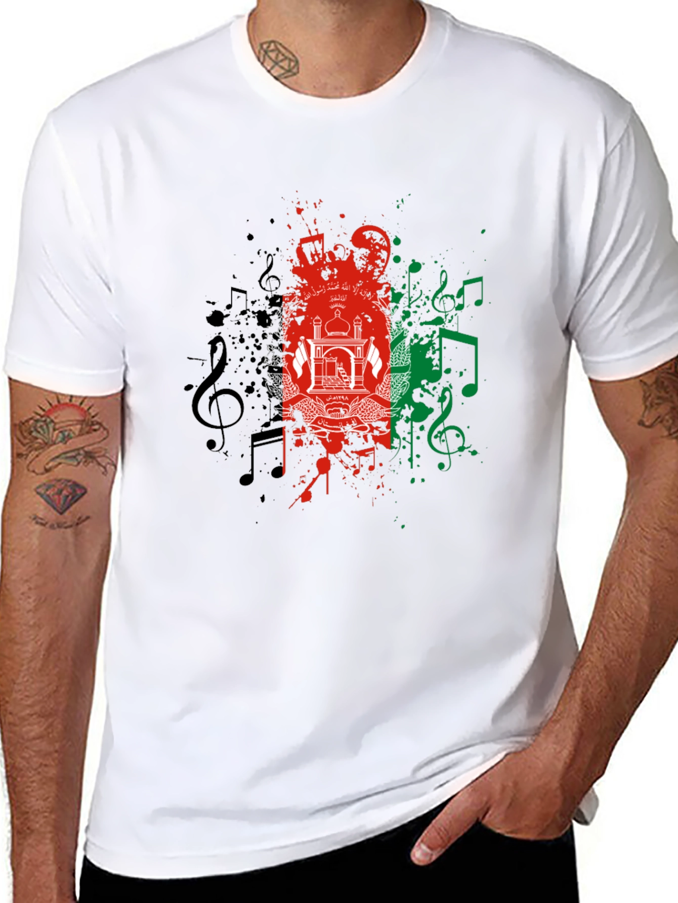 Afghanistan Flag Music T-Shirt - Stylish Graphic Tee
