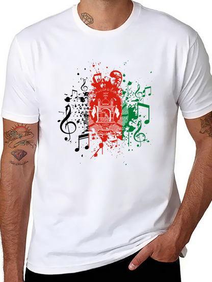 Afghanistan Flag Music T-Shirt - Stylish Graphic Tee