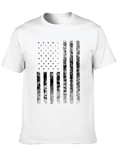 Black Distressed American Flag T-Shirt