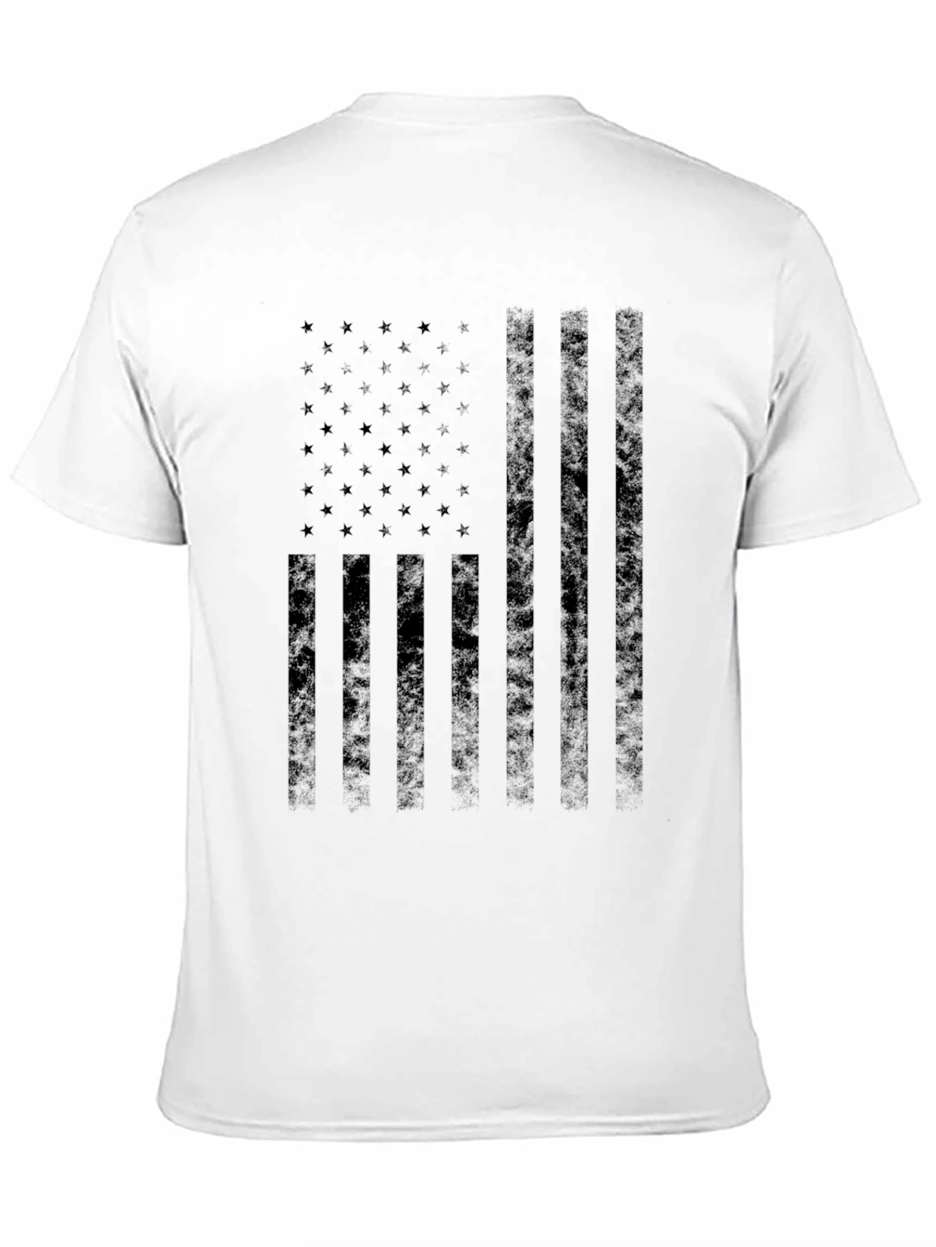 Black Distressed American Flag T-Shirt
