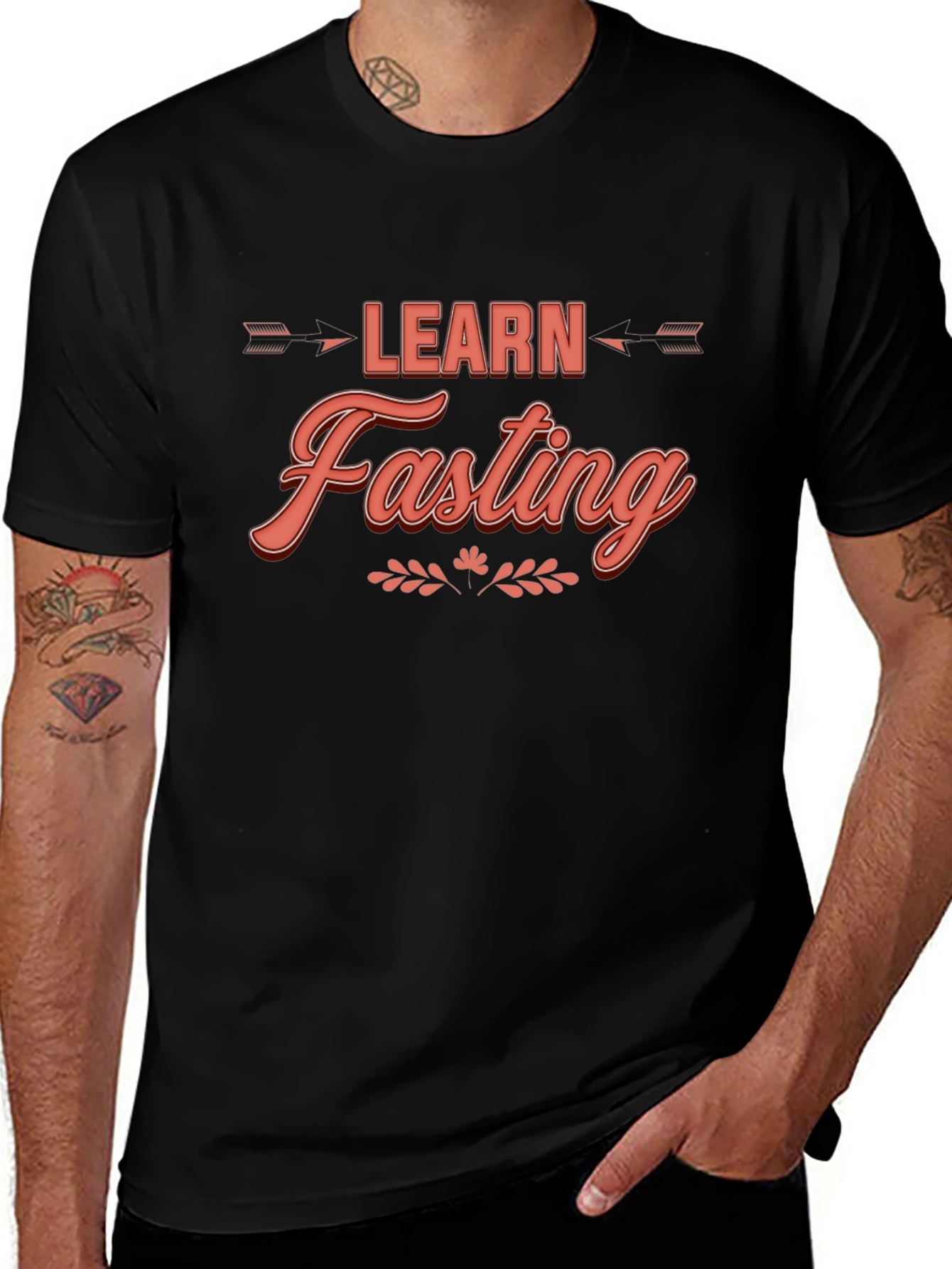 Learn Fasting Black Graphic Tee - Trendy Casual Wear
