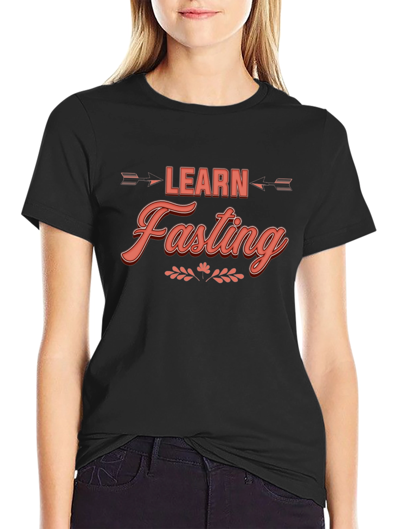 Learn Fasting Black Graphic Tee - Trendy Casual Wear
