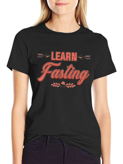 Learn Fasting Black Graphic Tee - Trendy Casual Wear