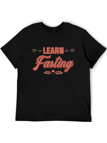 Learn Fasting Black Graphic Tee - Trendy Casual Wear