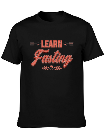 Learn Fasting Black Graphic Tee - Trendy Casual Wear