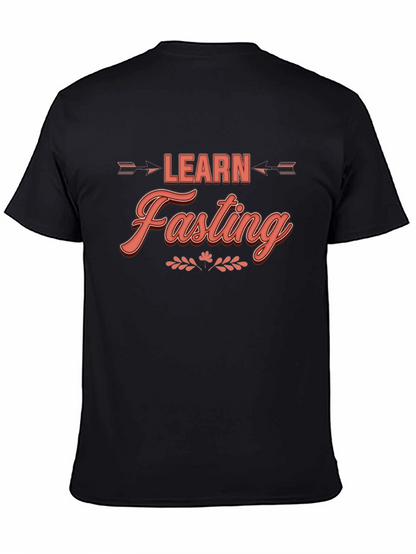 Learn Fasting Black Graphic Tee - Trendy Casual Wear