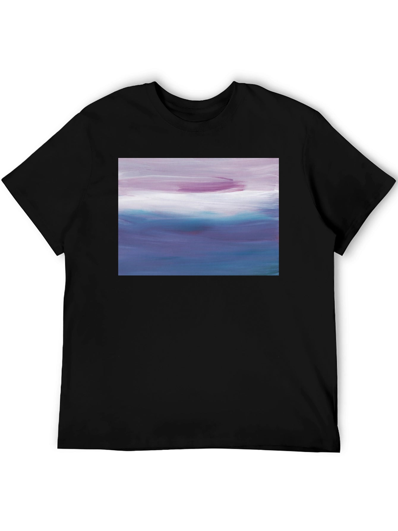 Abstract Seascape Graphic Black T-Shirt
