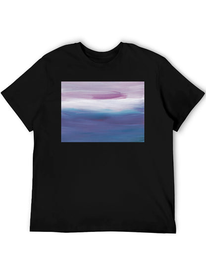 Abstract Seascape Graphic Black T-Shirt