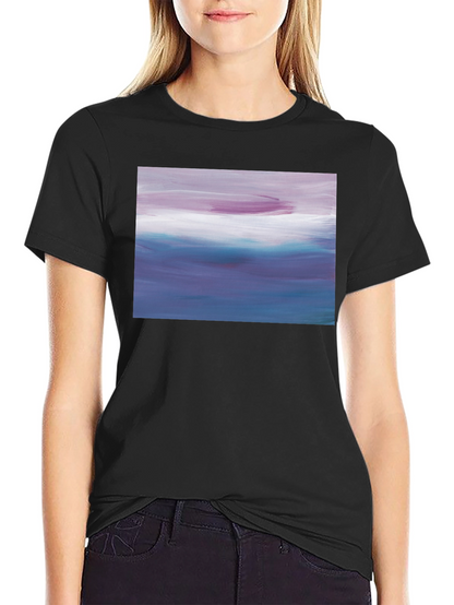Abstract Seascape Graphic Black T-Shirt