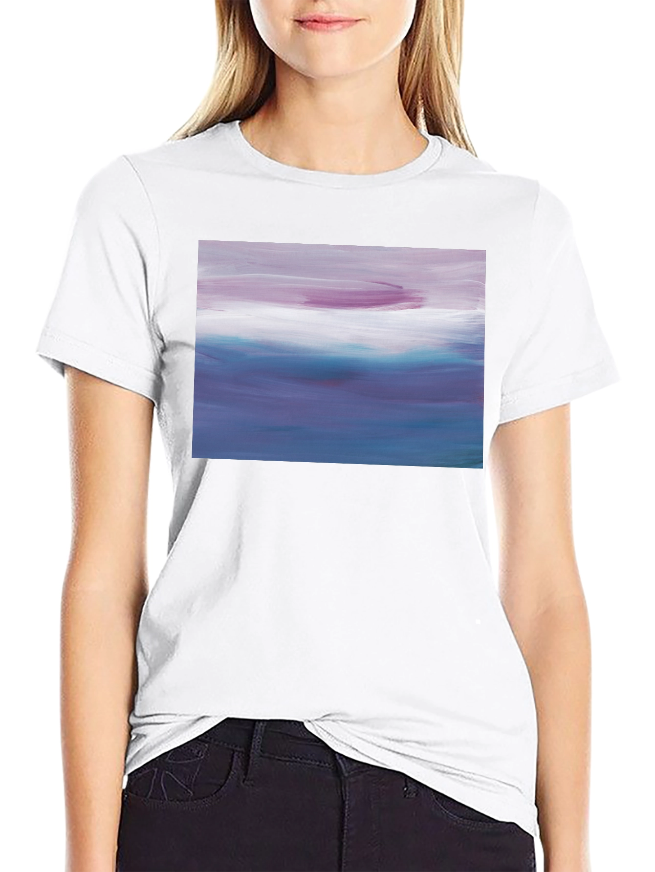 Abstract Seascape Graphic Black T-Shirt