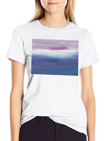 Abstract Seascape Graphic Black T-Shirt