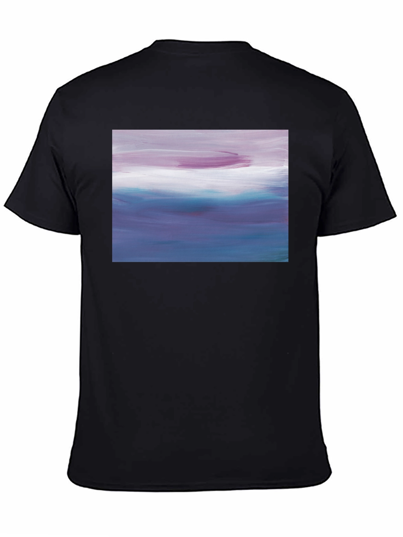 Abstract Seascape Graphic Black T-Shirt