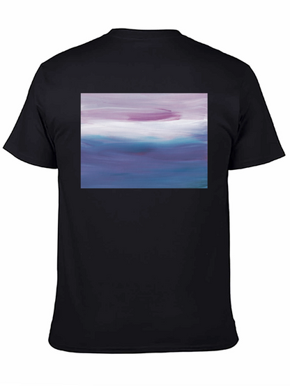 Abstract Seascape Graphic Black T-Shirt
