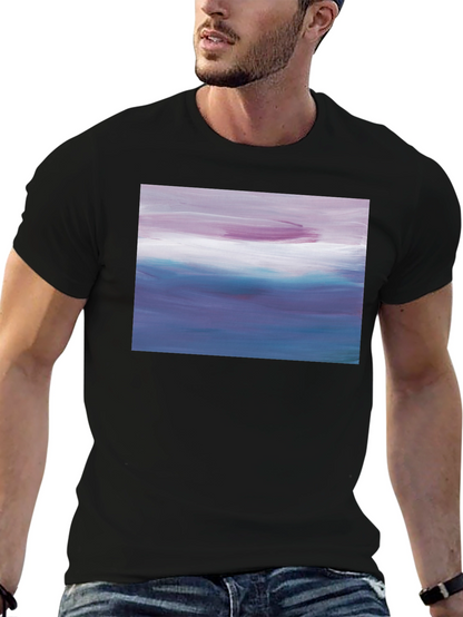 Abstract Seascape Graphic Black T-Shirt