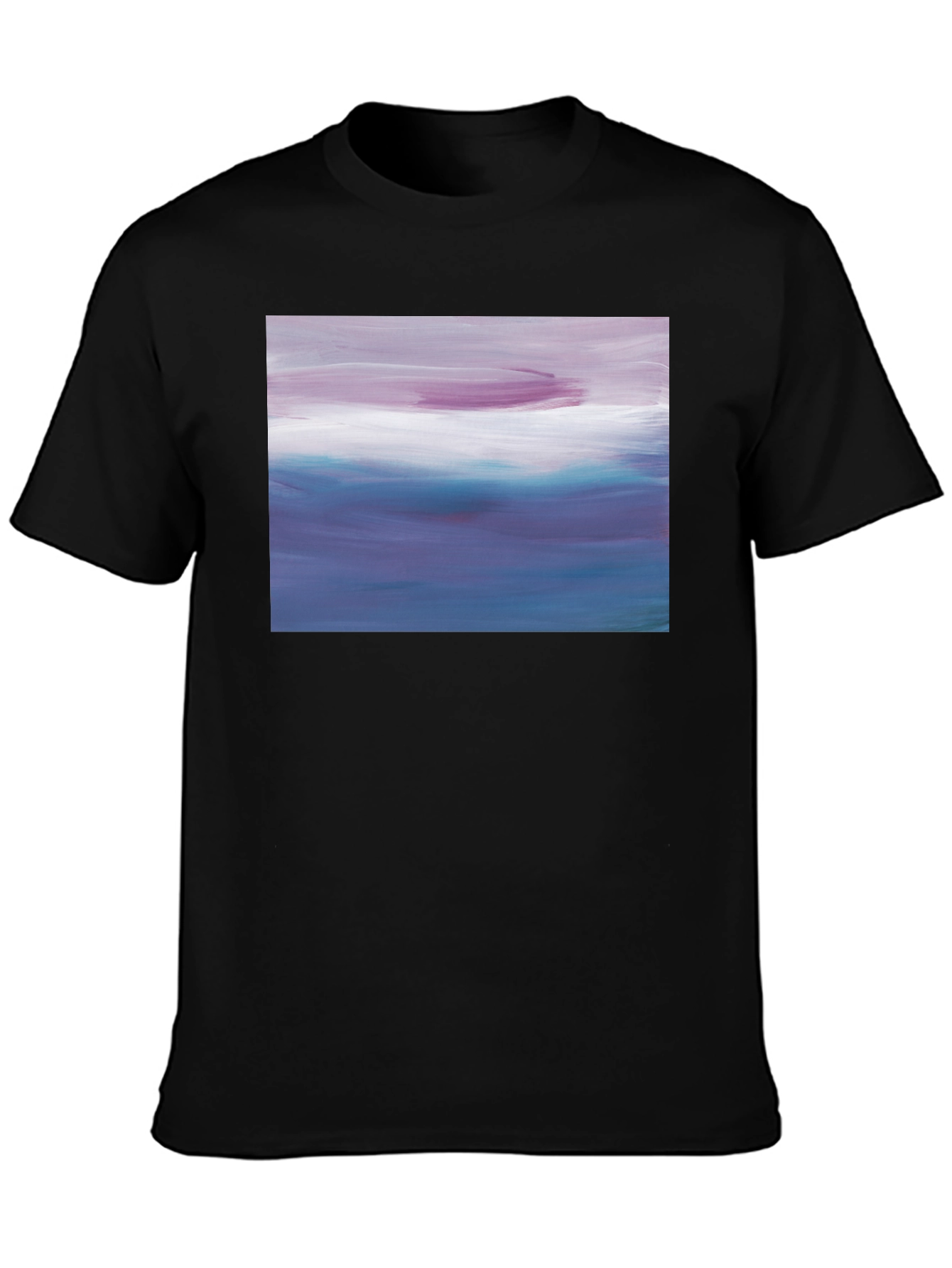 Abstract Seascape Graphic Black T-Shirt