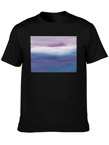 Abstract Seascape Graphic Black T-Shirt