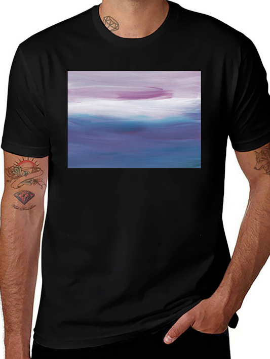 Abstract Seascape Graphic Black T-Shirt