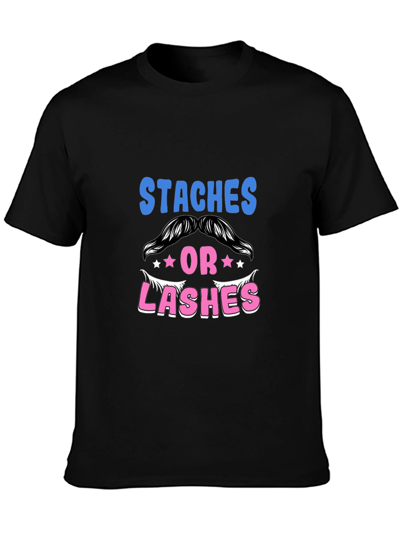 Staches or Lashes Gender Reveal T-Shirt