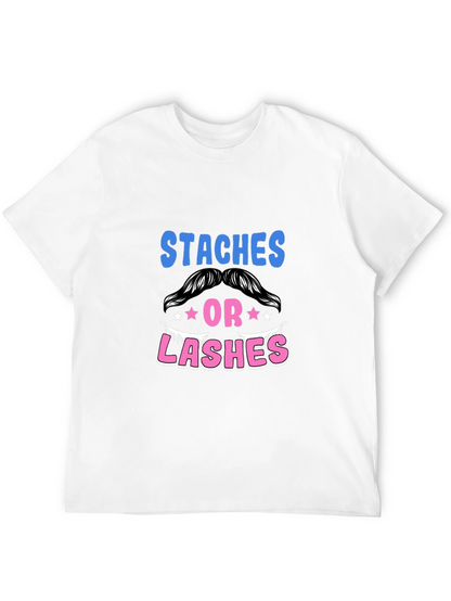 Staches or Lashes Gender Reveal T-Shirt