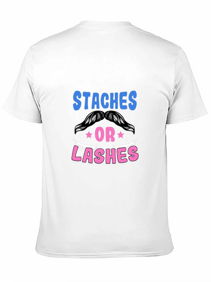Staches or Lashes Gender Reveal T-Shirt