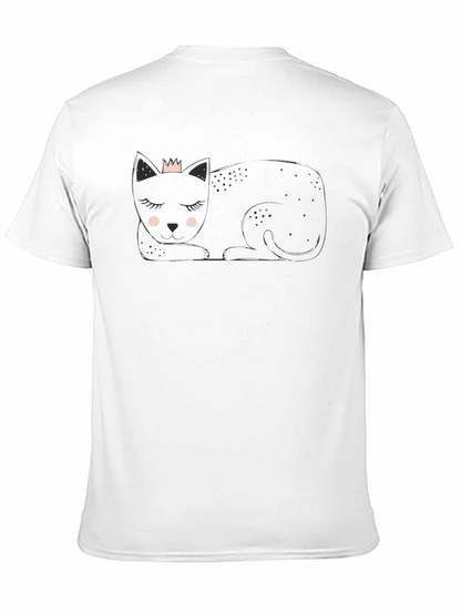 Cute Cat with Crown Black T-Shirt