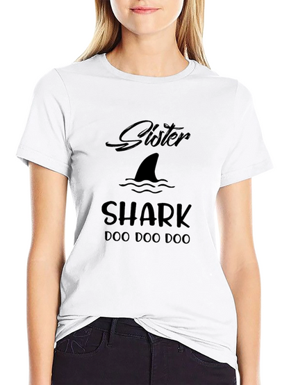 Sister Shark Doo Doo Doo Funny Graphic Tee