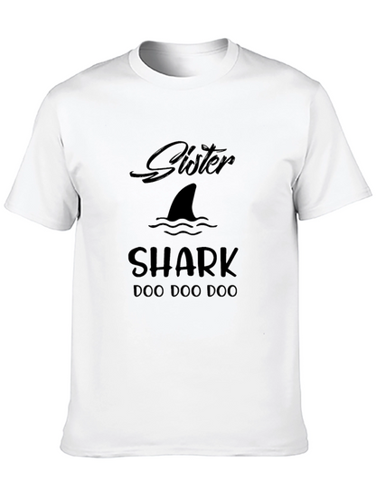Sister Shark Doo Doo Doo Funny Graphic Tee