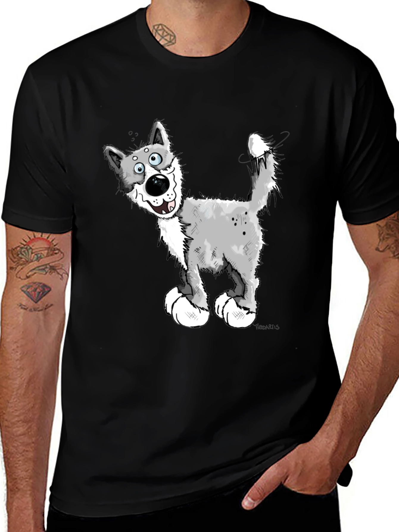 Cartoon Wolf Graphic Tee - Funny Animal Lover Shirt