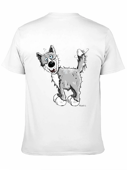 Cartoon Wolf Graphic Tee - Funny Animal Lover Shirt