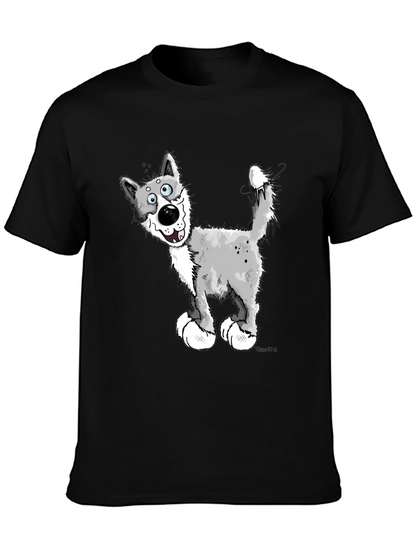 Cartoon Wolf Graphic Tee - Funny Animal Lover Shirt