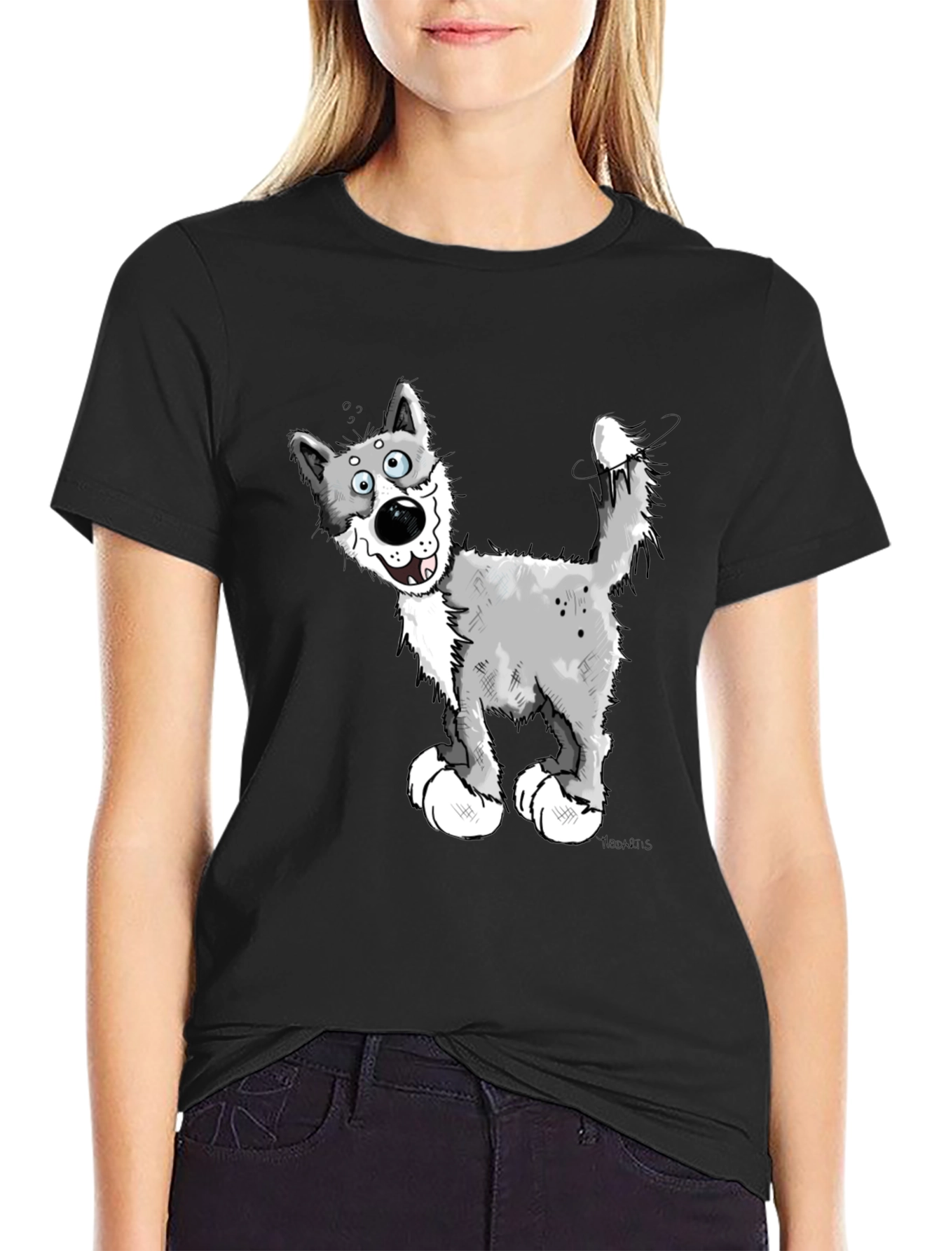 Cartoon Wolf Graphic Tee - Funny Animal Lover Shirt