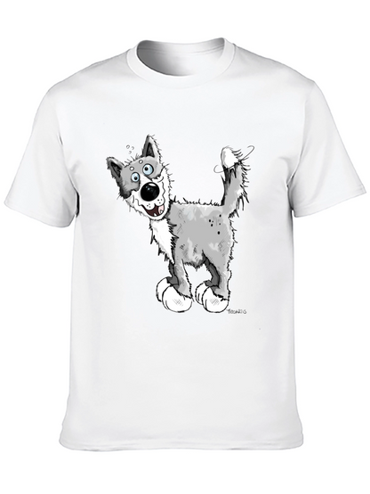 Cartoon Wolf Graphic Tee - Funny Animal Lover Shirt