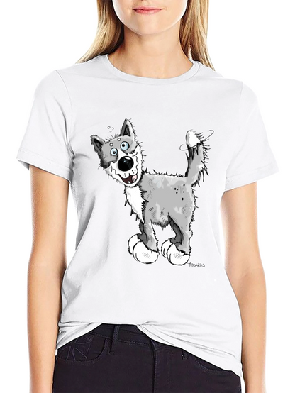 Cartoon Wolf Graphic Tee - Funny Animal Lover Shirt